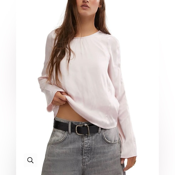 NWOT Free People Arabella Flowy Tie-Up Back Blouse Size Medium - Picture 1 of 6